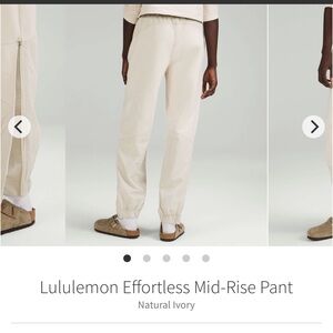 Lululemon Effortless Mid-Rise Pant Size 6 Natural Ivory